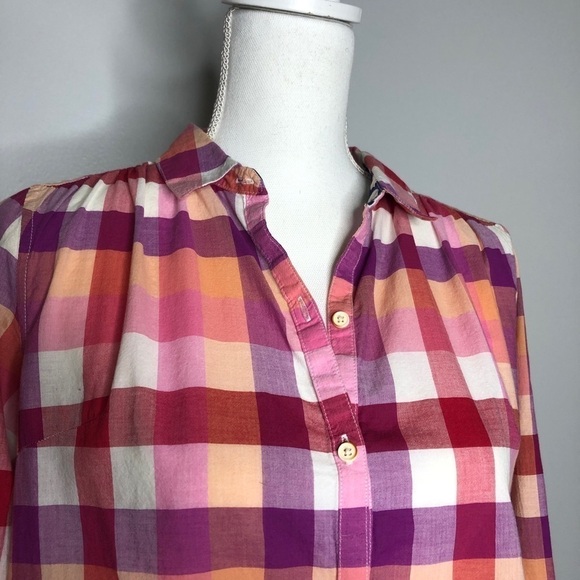 Anthropologie Isabelle Sinclair Plaid Button Down Shirt Contrast Back - Picture 8 of 8